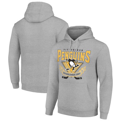 Толстовка Pittsburgh Penguins Starter Heather Gray Team Logo Graphic Fleece Tri-Blend