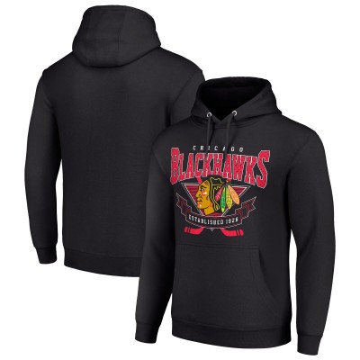 Толстовка Chicago Blackhawks Starter Team Logo Graphic Fleece Tri-Blend - Black