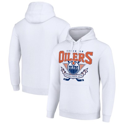 Толстовка Edmonton Oilers Starter White Team Logo Graphic Fleece Tri-Blend