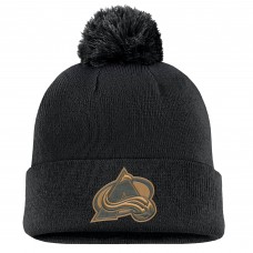 Шапка с помпоном Colorado Avalanche Fanatics Black Military Appreciation