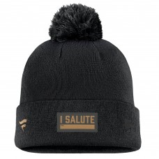 Шапка с помпоном Buffalo Sabres Fanatics Black Military Appreciation Cuffed Knit