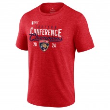 Футболка Florida Panthers 2024 Eastern Conference Champions Tri-Blend - Heather Red