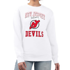 Женская свитшот New Jersey Devils G-III 4Her by Carl Banks White Team Logo Tri-Blend Fleece Pullover
