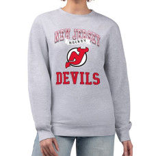 Женская свитшот New Jersey Devils G-III 4Her by Carl Banks Heather Gray Team Logo Tri-Blend Fleece Pullover