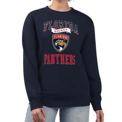 Женская свитшот Florida Panthers G-III 4Her by Carl Banks Navy Team Logo Tri-Blend Fleece Pullover