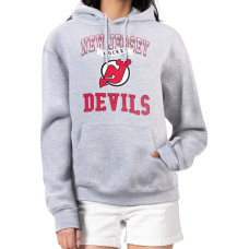 Женская толстовка New Jersey Devils G-III 4Her by Carl Banks Heather Gray Team Logo Tri-Blend Fleece