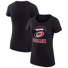 Женская Футболка Carolina Hurricanes G-III 4Her by Carl Banks Black Super-Slim Fit Lightweight Team Logo Graphic