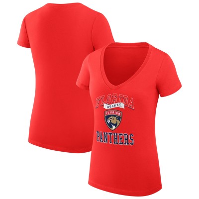 Футболка Florida Panthers G-III 4Her by Carl Banks Womens Team Logo Graphic V-Neck Fitted - Red