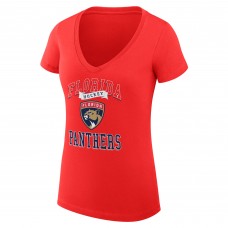 Футболка Florida Panthers G-III 4Her by Carl Banks Womens Team Logo Graphic V-Neck Fitted - Red