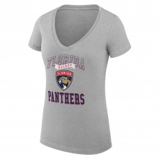 Футболка Florida Panthers G-III 4Her by Carl Banks Womens Team Logo Graphic V-Neck Fitted - Heather Gray