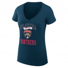 Футболка Florida Panthers G-III 4Her by Carl Banks Womens Team Logo Graphic V-Neck Fitted - Navy