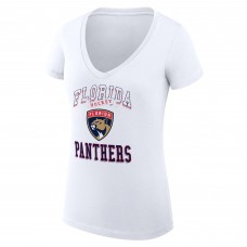 Футболка Florida Panthers G-III 4Her by Carl Banks Womens Team Logo Graphic V-Neck Fitted - White