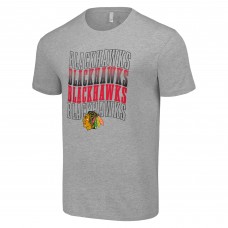 Футболка Chicago Blackhawks Starter Four Team Name Logo - Heather Gray