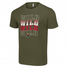 Футболка Minnesota Wild Starter Olive Four Team Name Logo
