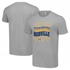 Nashville Predators Starter Heather Gray Four Team Name Logo T-Shirt