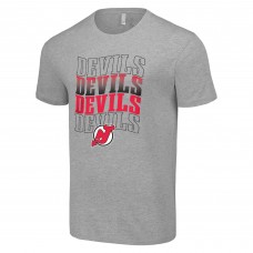 Футболка New Jersey Devils Starter Four Team Name Logo - Heather Gray