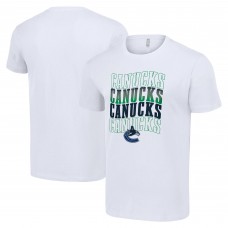 Vancouver Canucks Starter White Four Team Name Logo T-Shirt