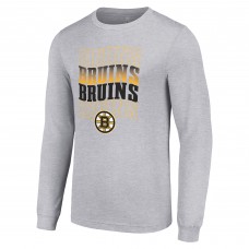 Футболка с длинным рукавом Boston Bruins Starter Four Team Name Logo Graphic - Heather Gray