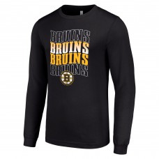 Футболка с длинным рукавом Boston Bruins Starter Four Team Name Logo Graphic - Black