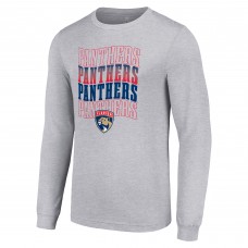 Футболка Florida Panthers Starter Four Team Name Logo Long Sleeve Graphic - Heather Gray