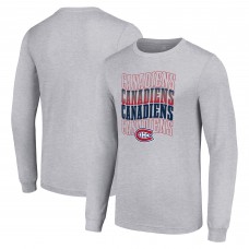 Футболка с длинным рукавом Montreal Canadiens Starter Four Team Name Logo Graphic - Heather Gray