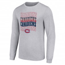Футболка с длинным рукавом Montreal Canadiens Starter Four Team Name Logo Graphic - Heather Gray