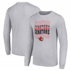 Футболка с длинным рукавом Ottawa Senators Starter Four Team Name Logo Graphic - Heather Gray