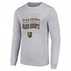 Футболка с длинным рукавом Vegas Golden Knights Starter Four Team Name Logo Graphic - Heather Gray