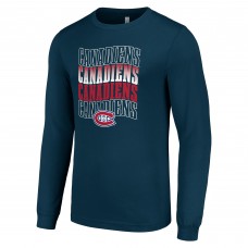 Футболка с длинным рукавом Montreal Canadiens Starter Four Team Name Logo Graphic - Navy