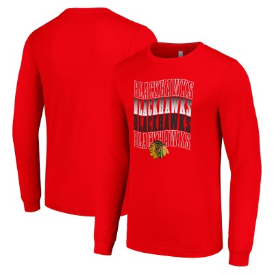 Футболка с длинным рукавом Chicago Blackhawks Starter Four Team Name Logo Graphic - Red