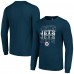 Футболка Winnipeg Jets Starter Navy Four Team Name Logo Long Sleeve Graphic