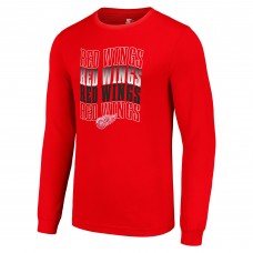 Футболка Detroit Red Wings Starter Four Team Name Logo Long Sleeve Graphic - Red