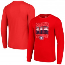 Футболка с длинным рукавом Montreal Canadiens Starter Four Team Name Logo Graphic - Red