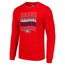 Футболка с длинным рукавом Montreal Canadiens Starter Four Team Name Logo Graphic - Red