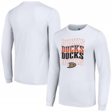 Футболка с длинным рукавом Anaheim Ducks Starter White Four Team Name Logo Graphic