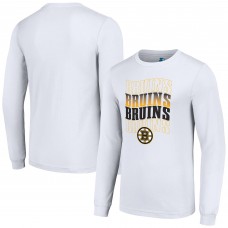 Футболка с длинным рукавом Boston Bruins Starter White Four Team Name Logo Graphic