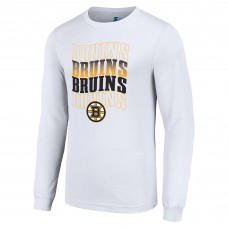 Футболка с длинным рукавом Boston Bruins Starter White Four Team Name Logo Graphic