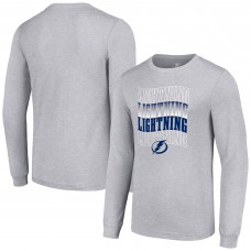 Футболка с длинным рукавом Tampa Bay Lightning Starter Four Team Name Logo Graphic - Heather Gray