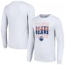 Футболка Edmonton Oilers Starter White Four Team Name Logo Long Sleeve Graphic