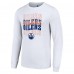 Футболка Edmonton Oilers Starter White Four Team Name Logo Long Sleeve Graphic
