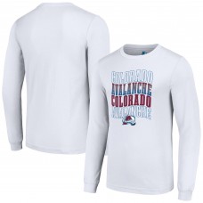 Футболка Colorado Avalanche Starter White Four Team Name Logo Long Sleeve Graphic