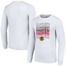 Футболка с длинным рукавом Chicago Blackhawks Starter Four Team Name Logo Graphic - White