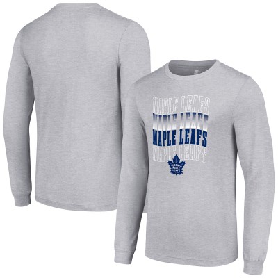 Футболка с длинным рукавом Toronto Maple Leafs Starter Four Team Name Logo Graphic - Heather Gray