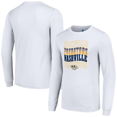Футболка с длинным рукавом Nashville Predators Starter Four Team Name Logo Graphic - White