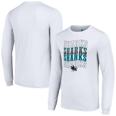 Футболка с длинным рукавом San Jose Sharks Starter Four Team Name Logo Graphic - White