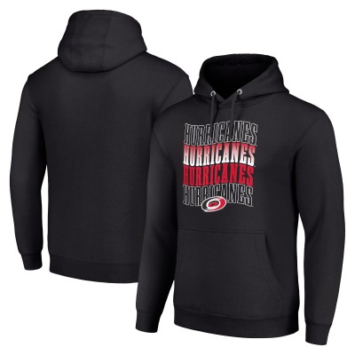 Толстовка Carolina Hurricanes Starter Black Four Team Name Logo Fleece