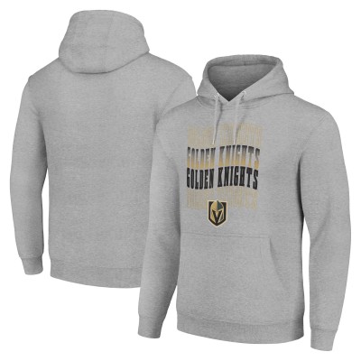 Vegas Golden Knights Starter Heather Gray Four Team Name Logo Fleece Pullover Hoodie