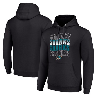Толстовка San Jose Sharks Starter Four Team Name Logo Fleece - Black