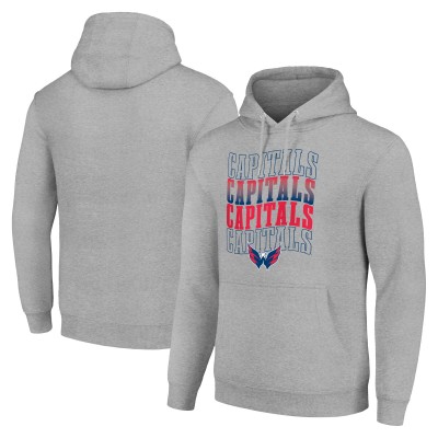 Толстовка Washington Capitals Starter Heather Gray Four Team Name Logo Fleece