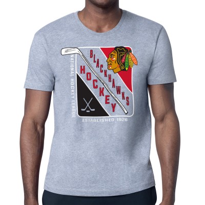 Футболка Chicago Blackhawks Starter Shield Graphic - Heather Gray